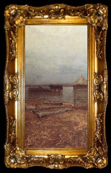 framed  Isaac Levitan Flood Waters, ta009-2
